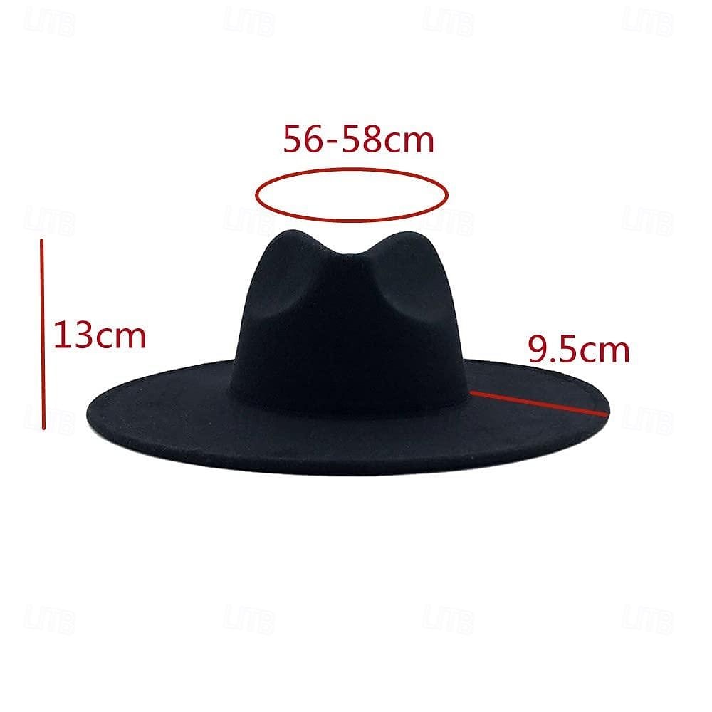 Punk Gothic Wide Brim Hat Fedora Hat Witchy Stiff Women's Fashion Accessory Black Wool Wide Brim Steampunk Witch Hat 2025 - $21.99 –P4