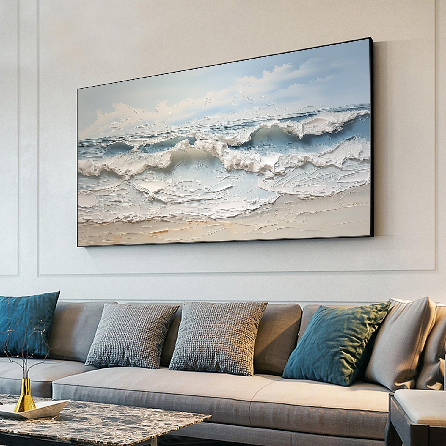 Manuell Handgemacht Hang-Ölgemälde Handgemalte Horizontales Panorama Abstrakt Landschaft Modern Realismus Ohne Innenrahmen (ohne Rahmen) 2025 - $166.99 –P4