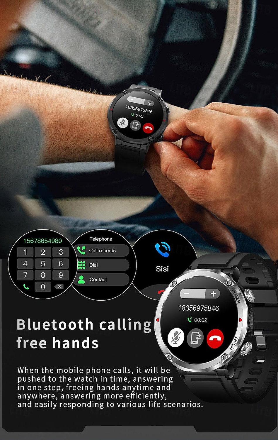 iMosi T30 Smart Watch 1.6 inch Smartwatch Fitness Running Watch Bluetooth Pedometer Call Reminder Sleep Tracker Compatible with Android iOS Unisex Long Standby Hands-Free Calls Waterproof IP68 52mm 2026 - $72.99 –P6
