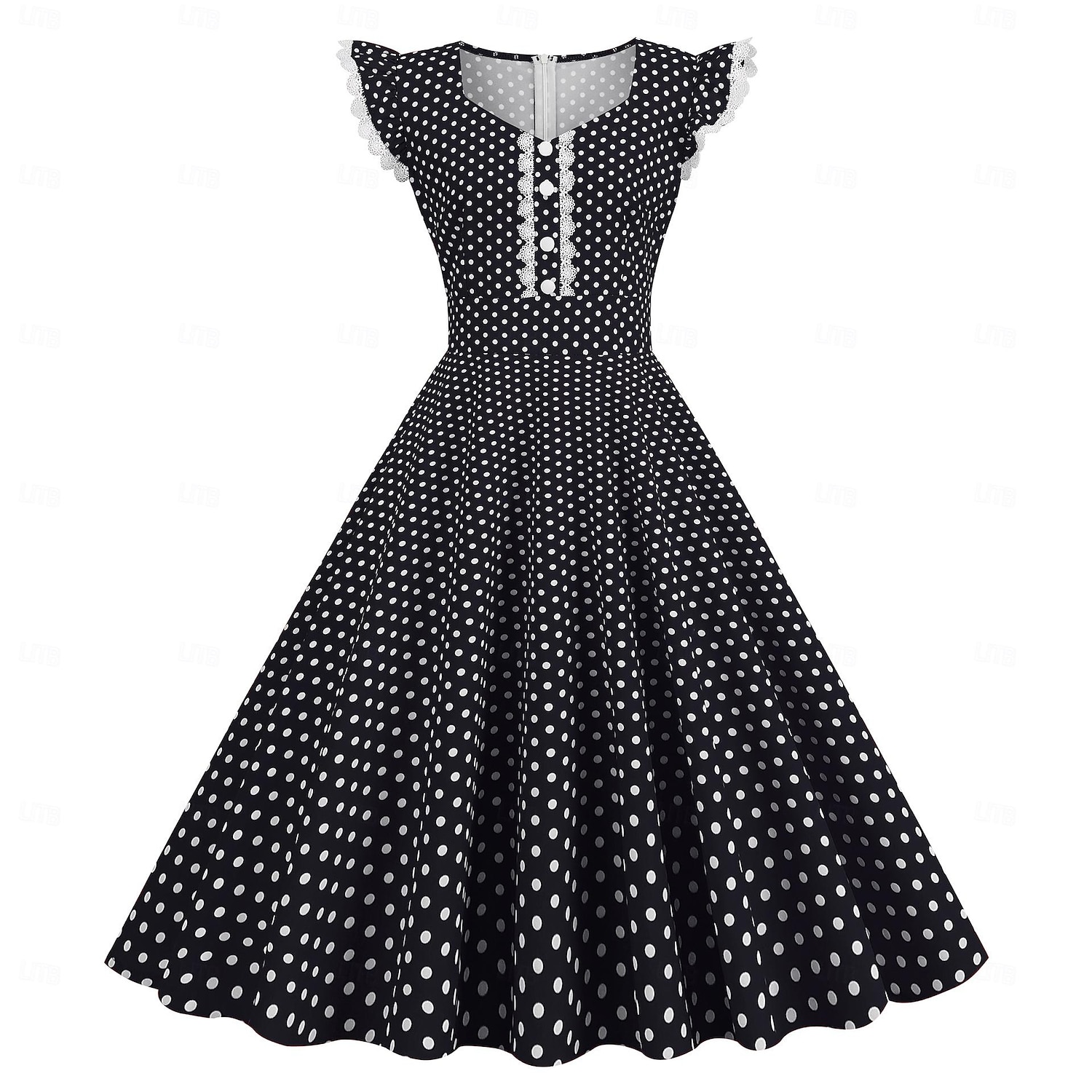 Retro 50. léta Rockabilly Šaty Houpací šaty Flare šaty Puntíkované Dámské předvečer Všech svatých Plesová maškaráda Na den loučení se svobodou nevěsty Dospělí Šaty Šaty pro návrat domů 2025 - $26.99 –P4