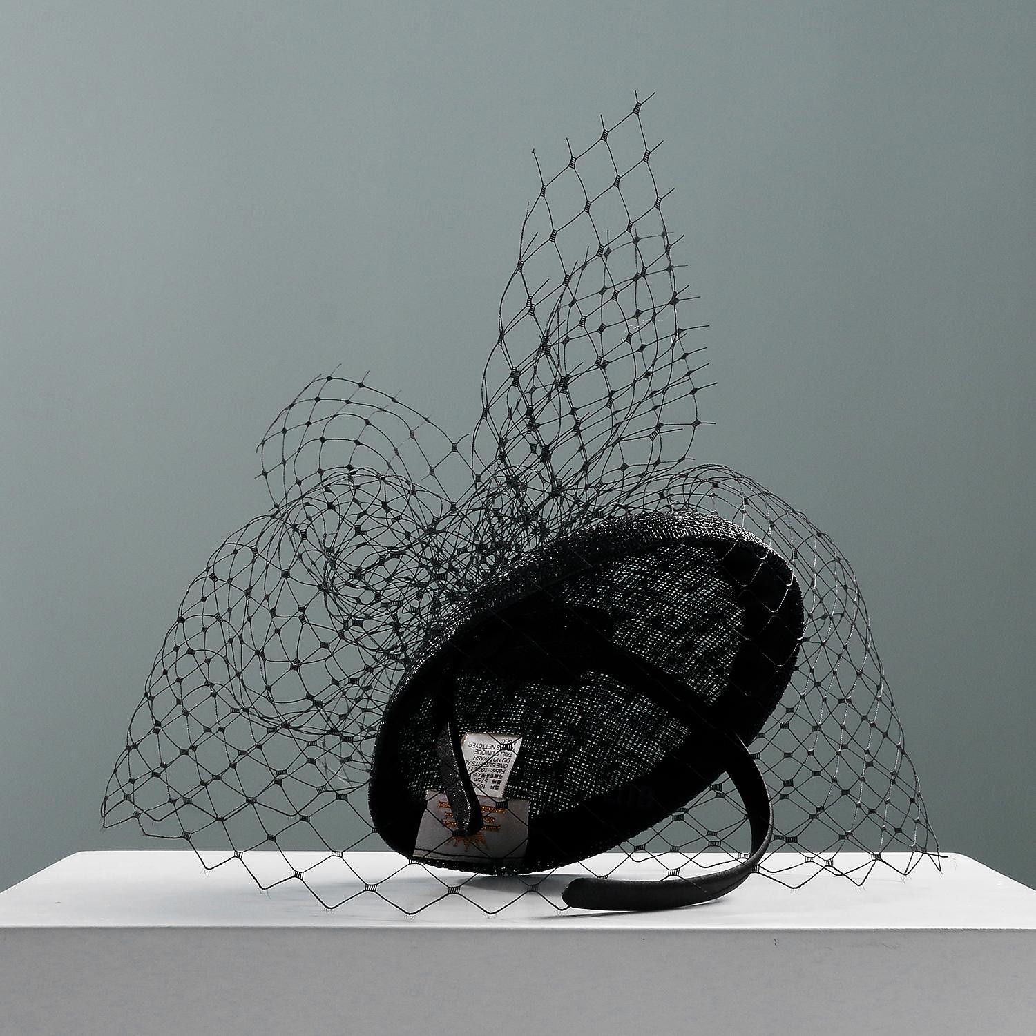 Stirnbänder, Hüte, Kopfbedeckung, Tüll, Sinamay-Bowler-/Glockenhut, Untertassenhut, Pillbox-Hut, Hochzeit, Teeparty, elegante Hochzeit mit Tüll-Kopfbedeckung, Kopfbedeckung 2026 - $45.99 –P10