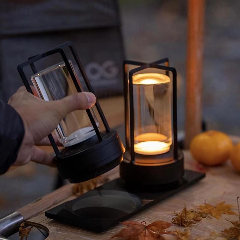 Lampada ricaricabile in alluminio Touch Dimming a 3 colori Camera da letto interna Soggiorno Atmosfera Luce Lampada da campeggio esterna tipo C del 2025 a $52.99 –P6