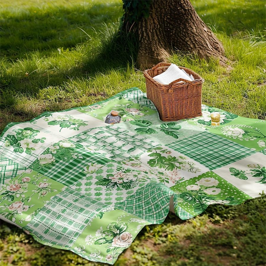 Couverture à motif patchwork en flanelle, grande couverture chaude pour toutes les saisons, cadeaux de 2025 ? $18.99 –P11