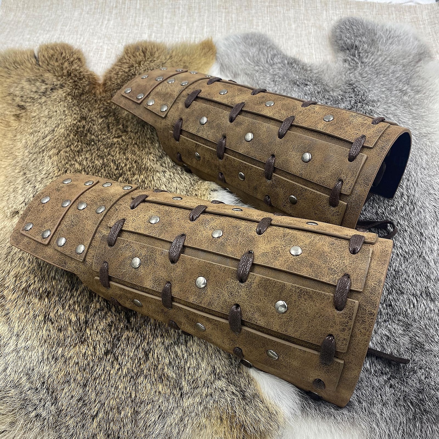 Retro Vintage Punk & Gothic Mittelalterlich Rüstung Armband Handgelenkstütze Wikinger Tempelritter Kreuzritter Ranger Schildmaid Bogenschießen Kostüm Herren Vikinger Fantasie Halloween Karneval 2026 - $20.99 –P10