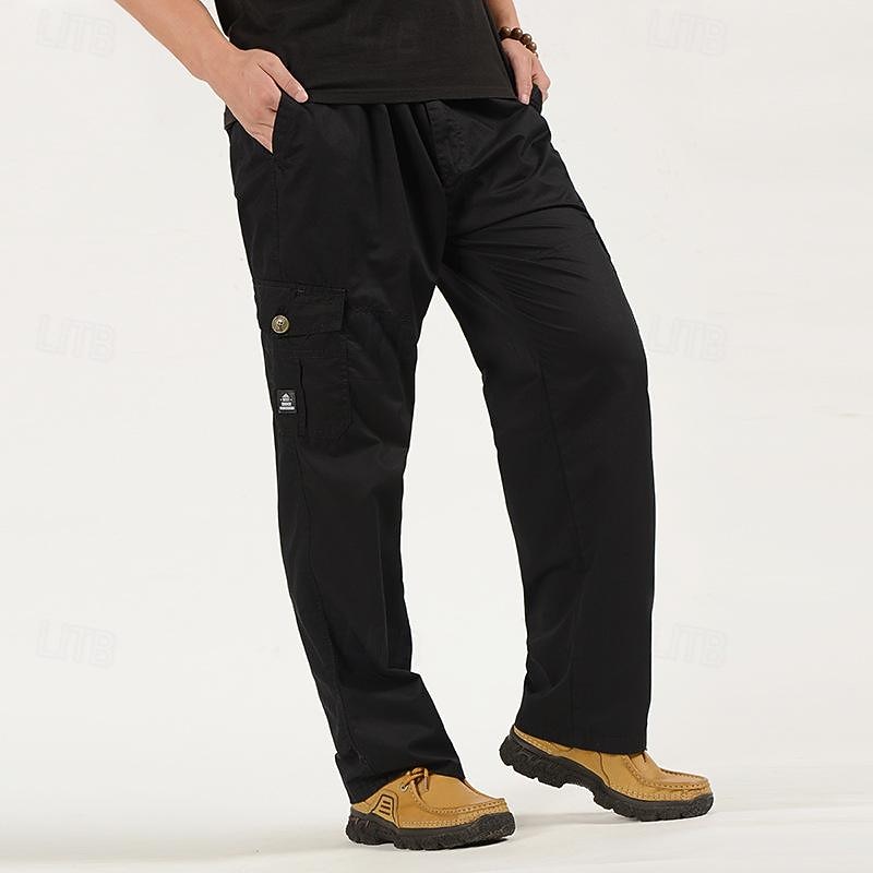 Per uomo Pantaloni cargo Pantaloni militari Tasche Liscio Comfort Traspirante Esterno Giornaliero Per uscire Di tendenza Informale Giallo dell'esercito Nero del 2026 a $29.99 –P6