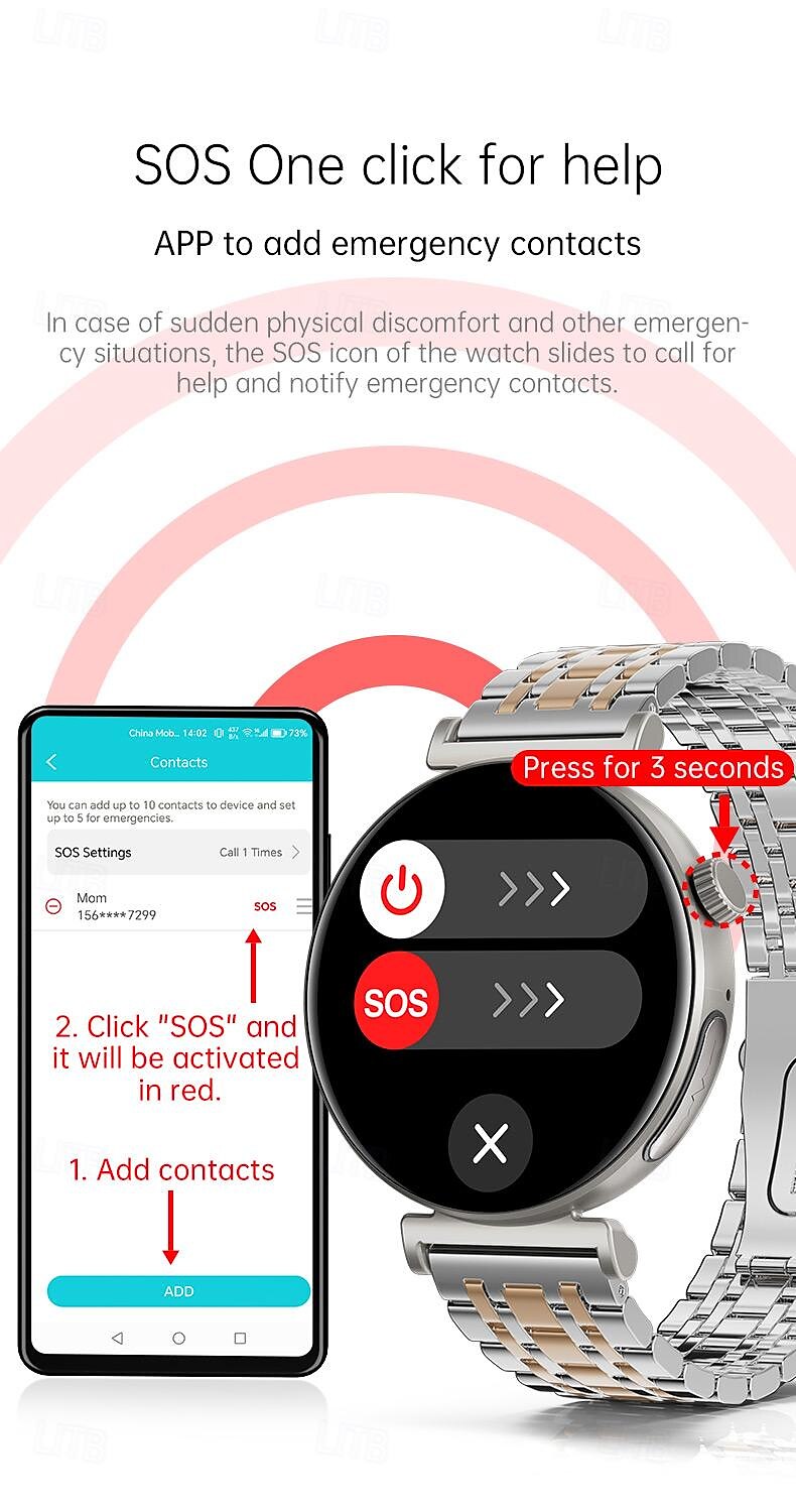 dames amoled smartwatch: 1,28” display met ecg, ppg & uitgebreide gezondheidsmonitoring 2025 - $75.99 –P14