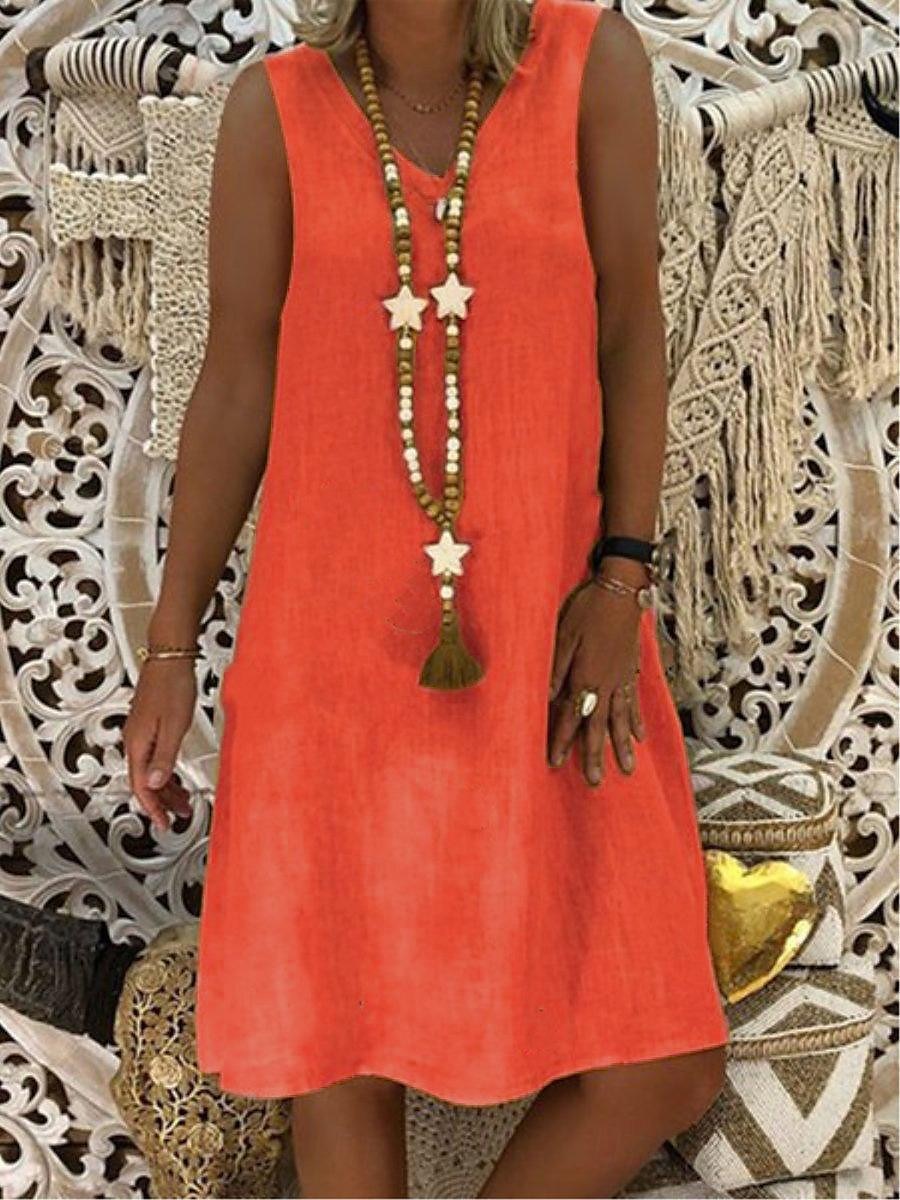Women's Black Yellow Wine Summer Spring Mini Dress Cotton Linen Dresses Sundress Casual Vacation Daily Beach Regular Fit Plain V Neck 2025 - $19.99 –P3