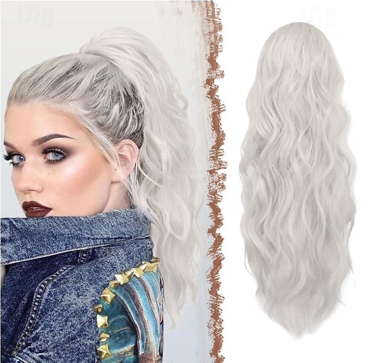 paardenstaart extensions trekkoord paardenstaarten haarverlenging licht asbruin bleekmiddel blond lang krullend golvend haar stuk synthetische paardenstaart haarstukken voor vrouwen 2025 - $12.99 –P10