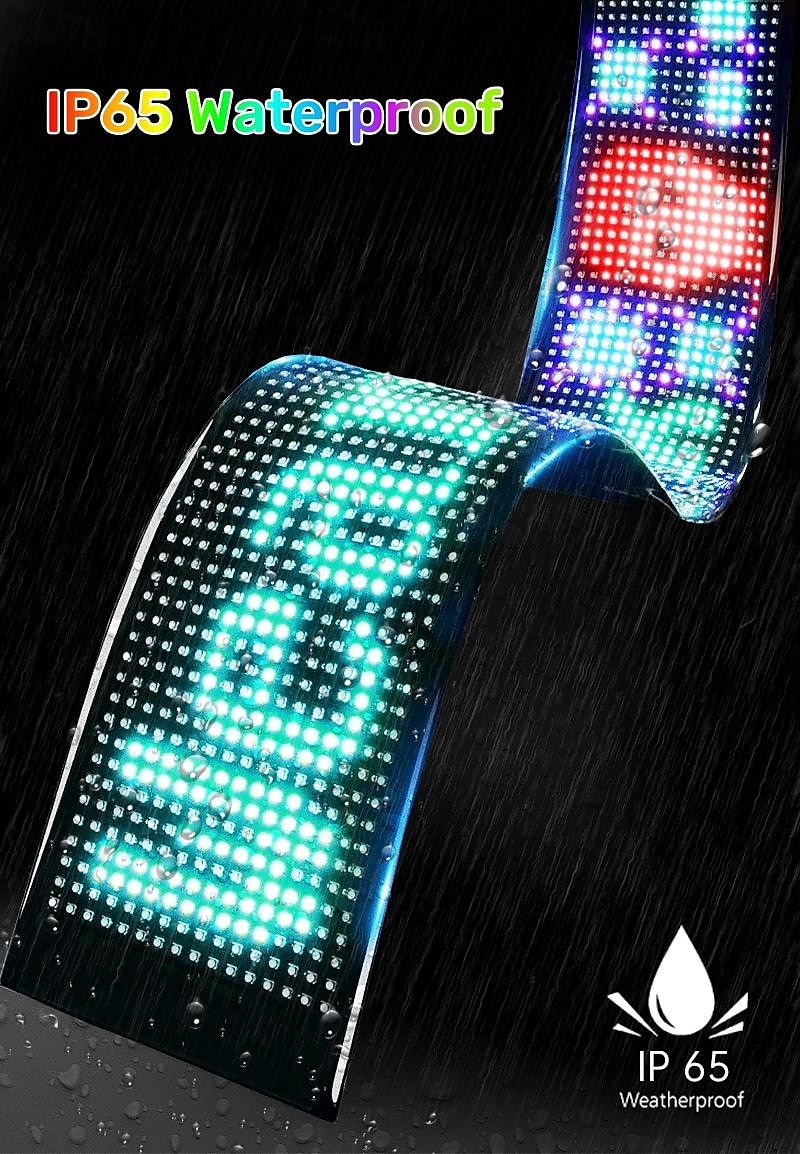 LED Car Sign Ultra Thin Flexible LED Matrix Panel USB 5V Bluetooth Application Control DIY Programmable Scrolling LED Sign for Car Party Wedding Festival,for Halloween Car Accessories 2025 - $47.99 –P7