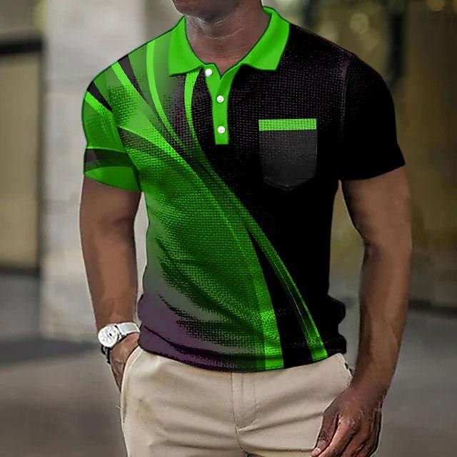 Męskie Wzory graficzne Geometria Koszulki polo waflowe Koszulki polo Krótki rękaw Koszulki polo Wieczorne Codzienny Wyjściowe Nadruk Lato Wiosna Żółty Niebieski Fioletowy 2025 - €22.99 –P10