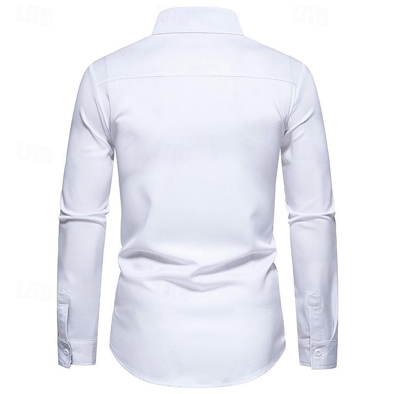 Homens Camisa Social camisa de verão Camisa casual camisa de praia camisa de colarinho camisa de botão Preto Branco Azul Marinha Manga Longa Estampado Cashemere Lapela Férias Havaiana Bolsos Roupa de 2026 por $40.99 –P6