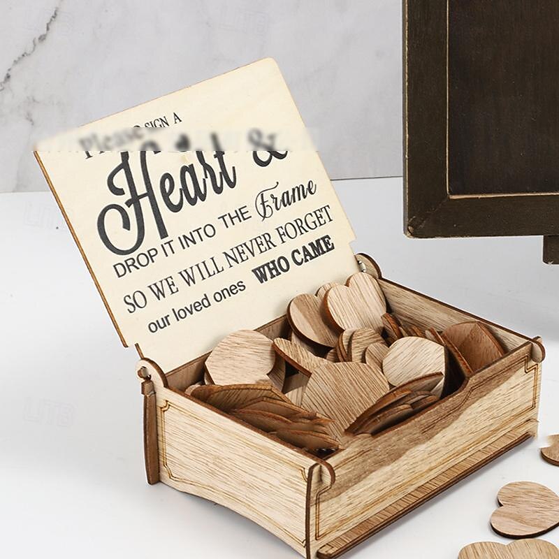 Décorations de mariage en bois, artisanat de mariage, tables de signature, décorations de table en bois pour fêtes de mariage de 2025 ? $84.99 –P4