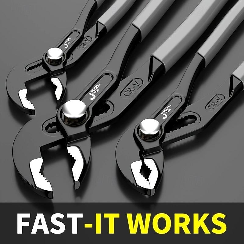 Water Pump Pliers Quick-Release Plumbing Pliers Pipe Wrench Adjustable Water Pipe Clamp Pliers Household Hand Tools Multi-functional Kitchen Sink Spanner Wrench That Defend Bath 2025 - $12.99 –P10