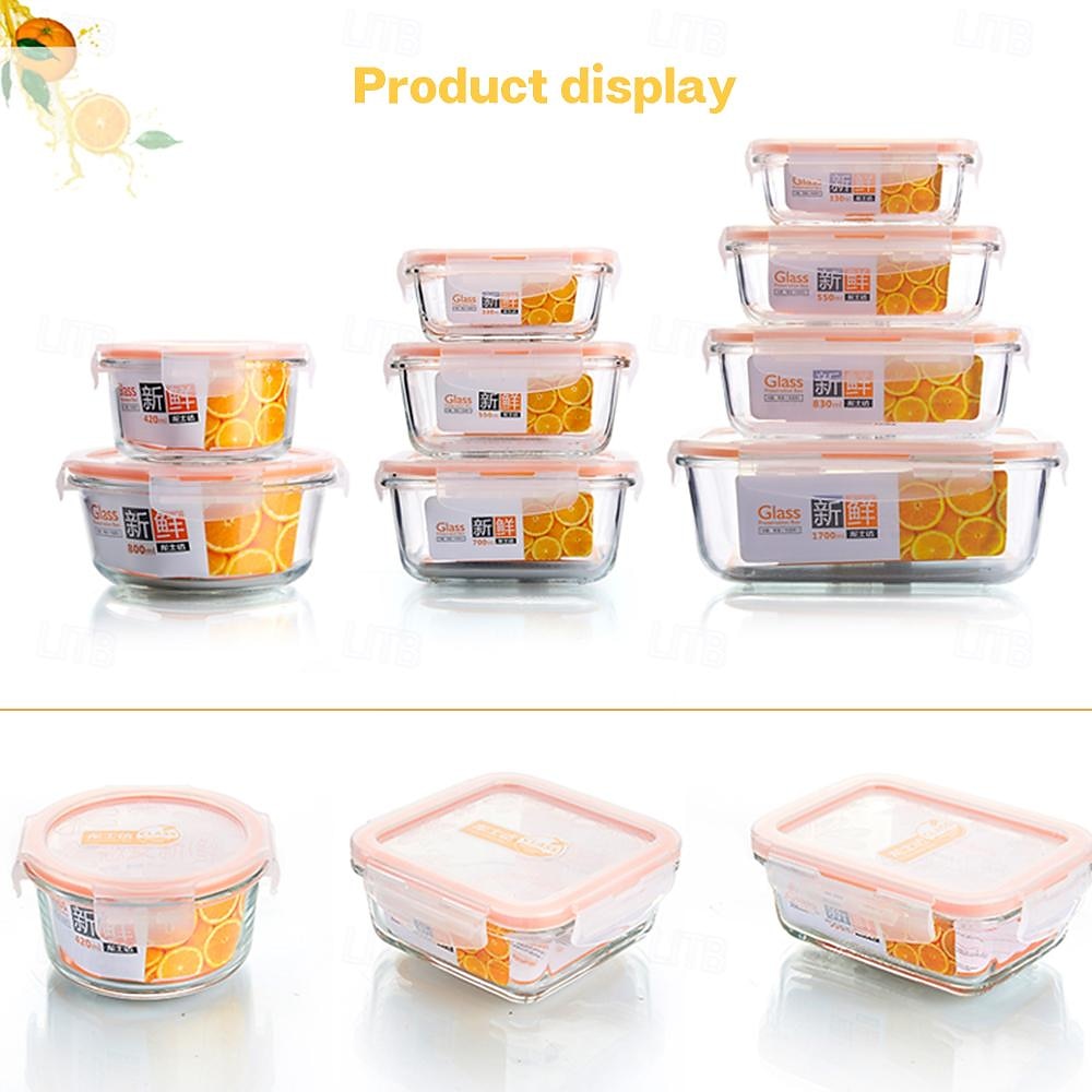 High Borosilicate Glass Lunch Box Meal Prep Containers Glass Food Storage Containers With Lids Kitchen Storage & Organization 2025 - $11.99 –P12