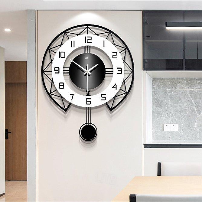Black&White Modern Wall Clock 3D Hollow Design Pendulum Silent Metal Pointer Display Round Hanging Clock Living Room Wall Decor 35 43 50 cm 2025 - $75.99 –P5