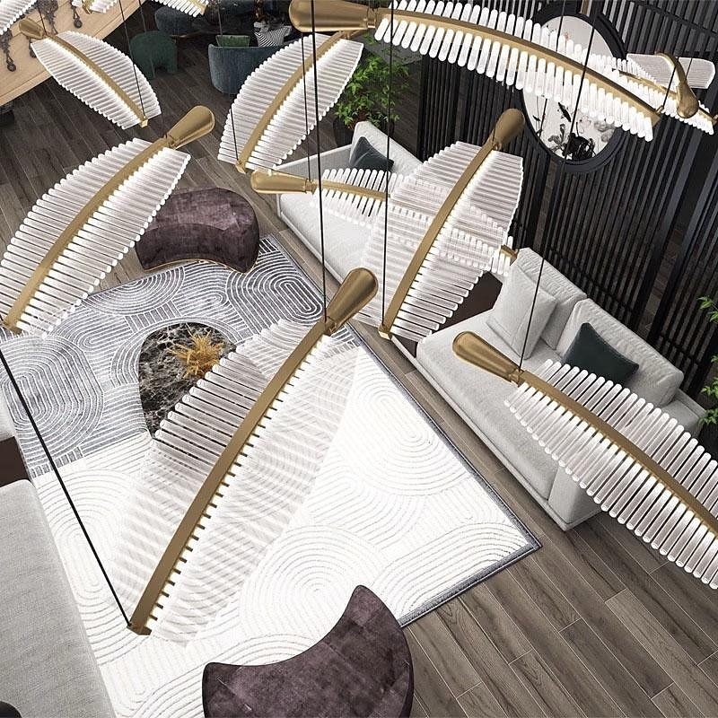 Ceiling Light 30/40/60/80cm Modern Leaf LED Chandelier Luxury Gold Kitchen Island Lights丨Acylic Lighting Hanging Fixtures Dining Room Ceiling Light Home Bar Art Suspension Luminaire Lamp 2026 - $217.09 –P6