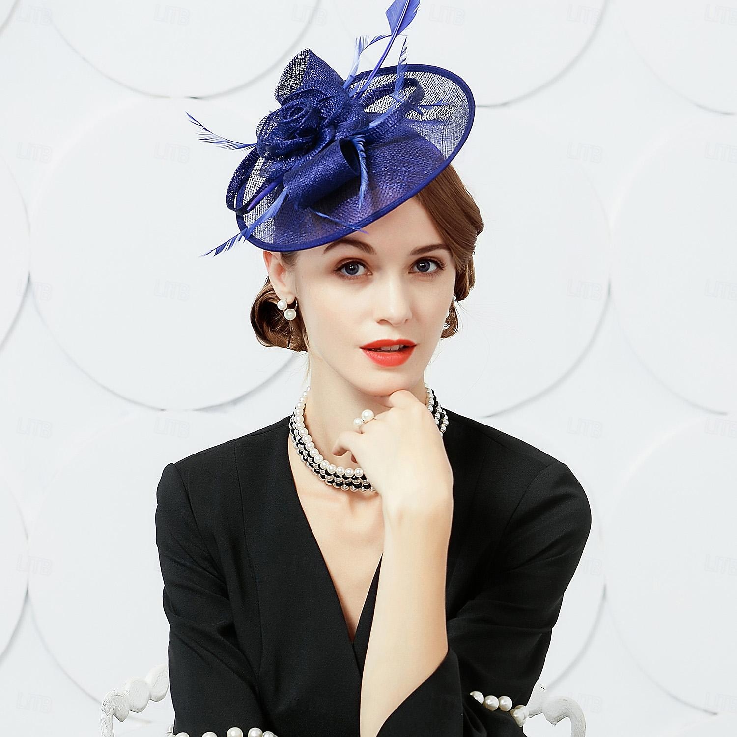 Stirnbänder, Hüte, Kopfbedeckung, Sinamay-Bowlerhut/Cloche-Hut, Untertassenhut, Zylinderhut, Hochzeit, Teeparty, elegante Hochzeit mit Feder-Bowknot-Kopfschmuck, Kopfbedeckung 2026 - $45.99 –P7