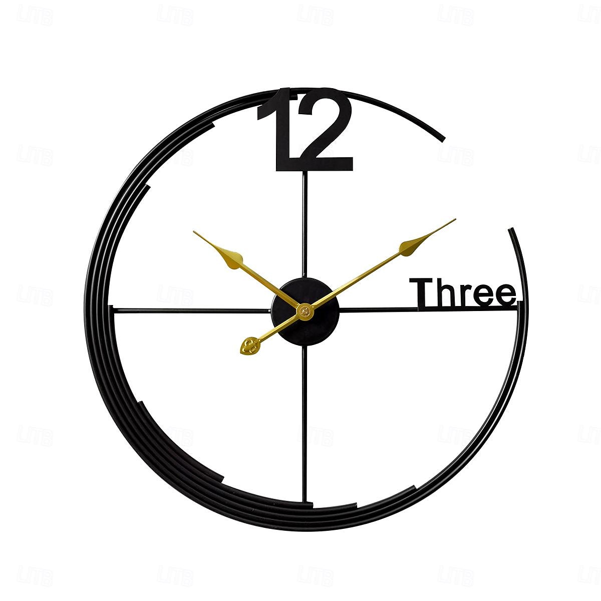 severské moderní lehké luxusní nástěnné hodiny módní jednoduché kovové tiché závěsné hodiny domácí obývací pokoj kreativní přívěsek hodinkový dekor 60 cm 2025 - $100.99 –P4