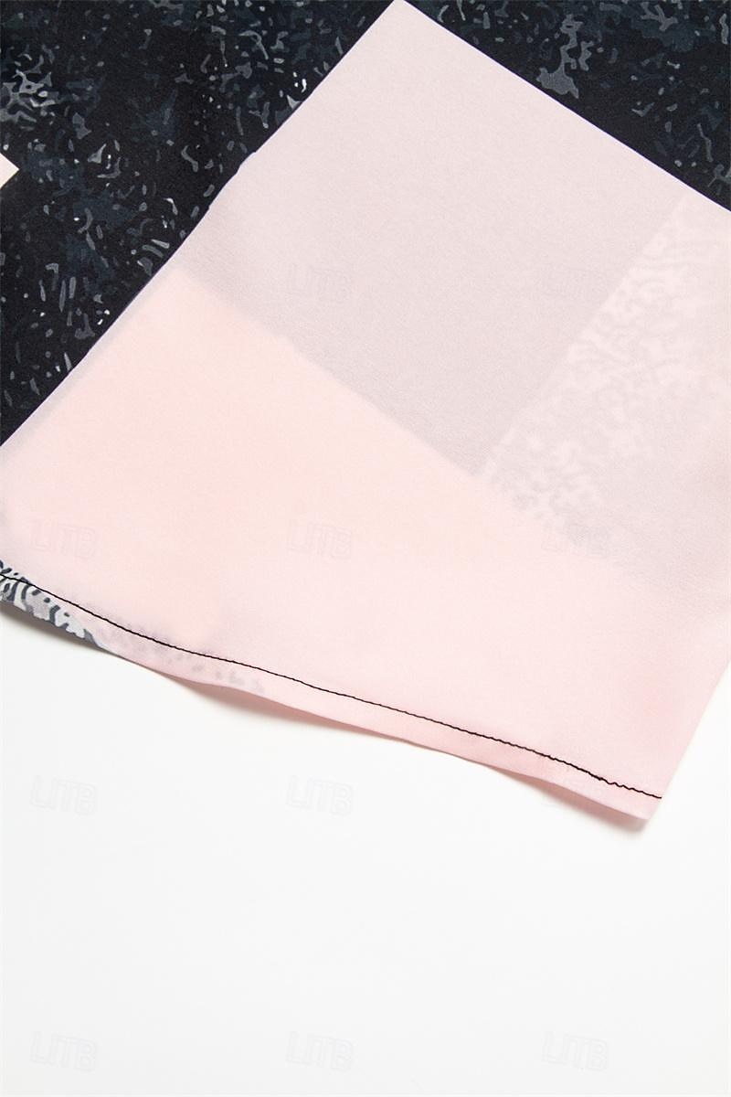 Damenhemd Langarm Knopfbluse Modisch Farbblock Druck Reguläre Tops Hemd Kragen Lässig Gelb Pink Blau Frühling  Herbst 2025 - $32.99 –P15