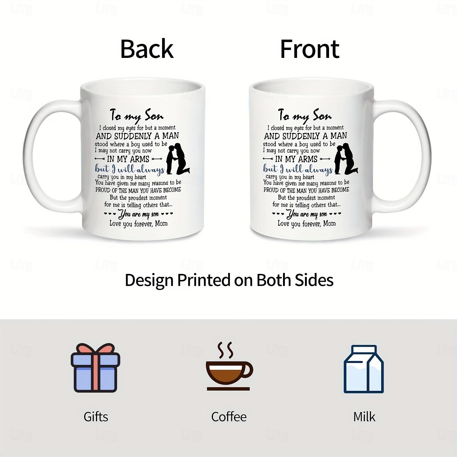 1pc Birthday Gift Mug For Son 11oz Ceramic Coffee Mug To My Son Love Mom Touching Quote Great Xmas Gift Graduation Present For Him Christmas Mother Son Gift 2026 - $16.99 –P2