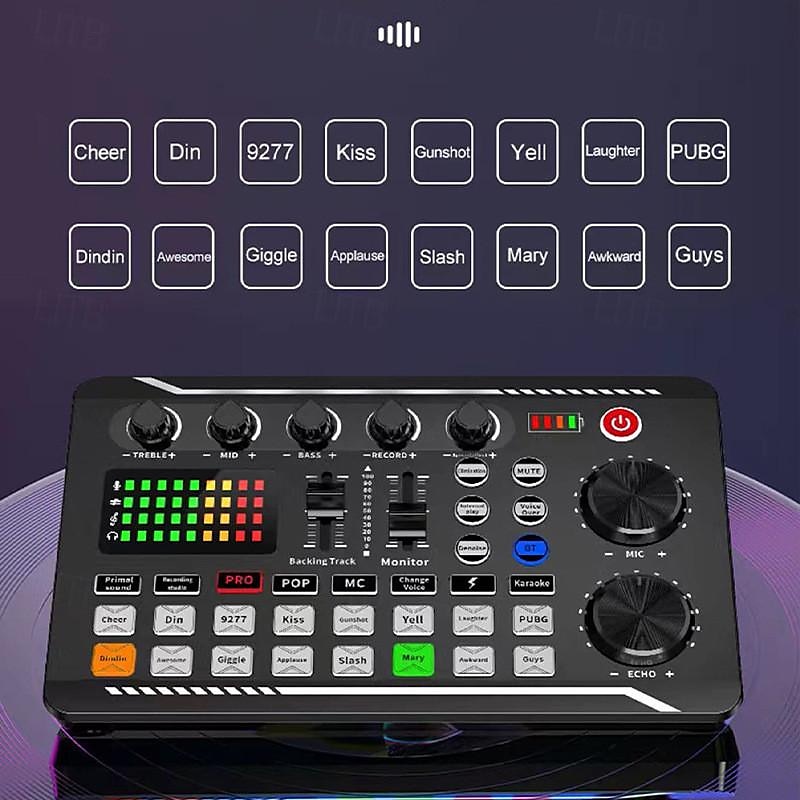 Stream and Cast with Ease USB Sound Card Rechargeable DJ Mixer Voice Effects  Perfect for Podcasts & Gaming 2025 - $41.99 –P7