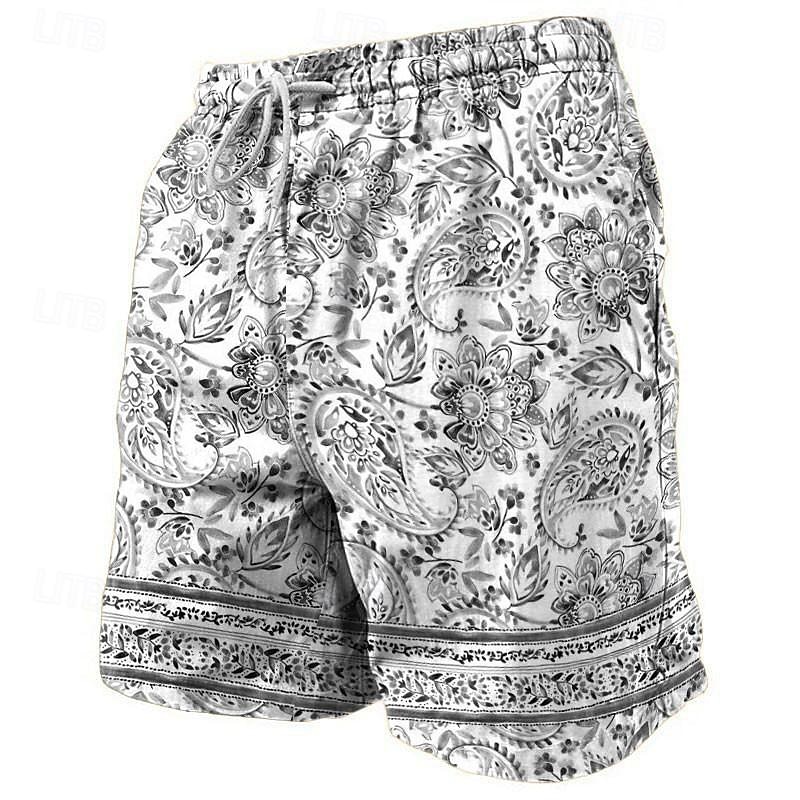 Men's Paisley Swim Trunks Swim Shorts Board Shorts Mid Waist Vacation Hawaiian Holiday Vacation Holiday Beach Drawstring with Mesh lining Elastic Waist Designer Clothing Apparel 2025 - $17.99 –P10