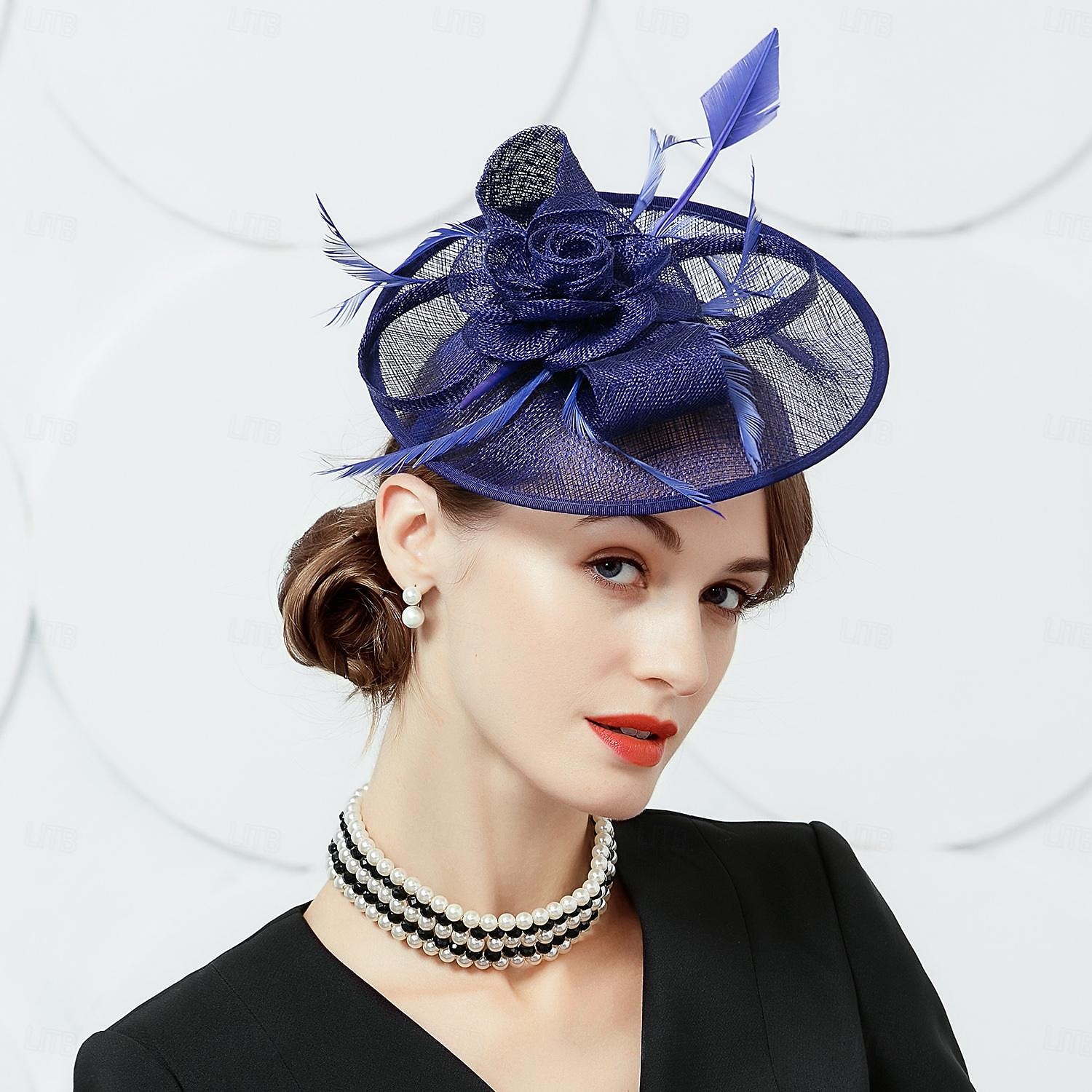 Stirnbänder, Hüte, Kopfbedeckung, Sinamay-Bowlerhut/Cloche-Hut, Untertassenhut, Zylinderhut, Hochzeit, Teeparty, elegante Hochzeit mit Feder-Bowknot-Kopfschmuck, Kopfbedeckung 2026 - $45.99 –P4