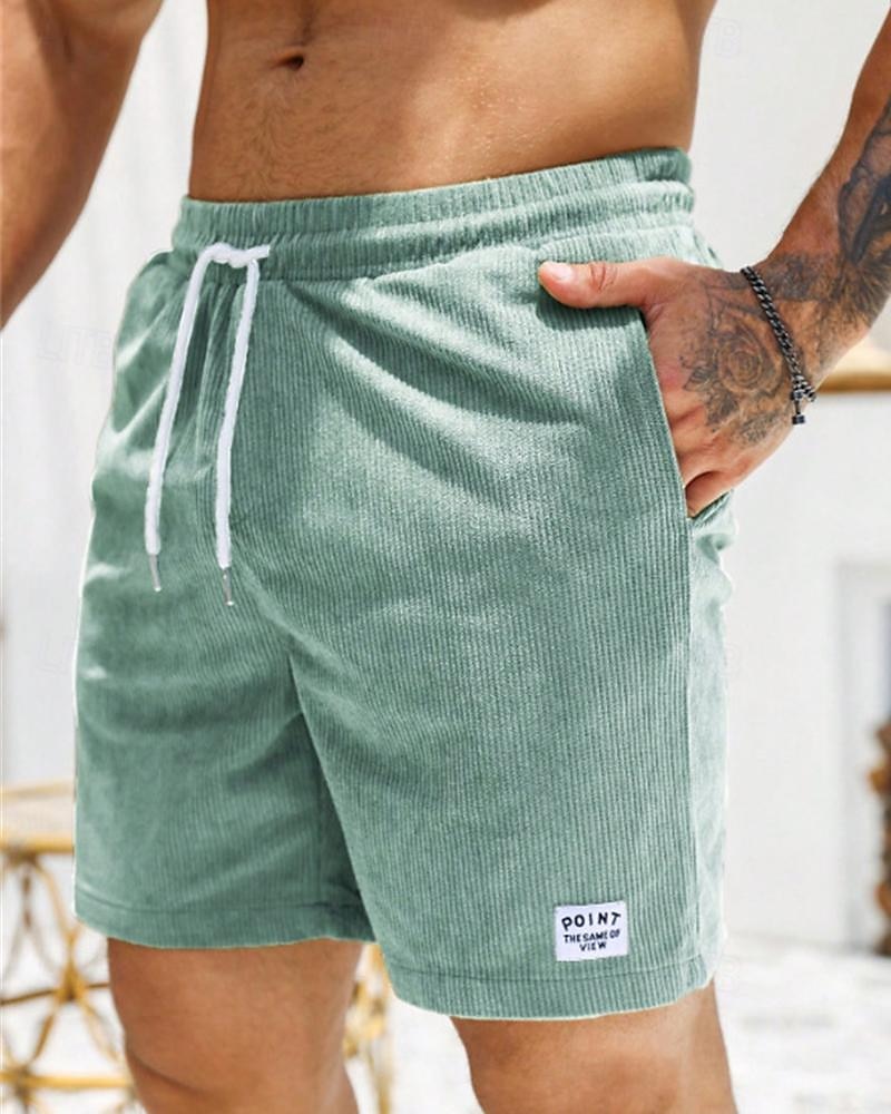 Hombre Pantalón corto Pantalones cortos casuales Pantalones cortos de pana Bolsillo Correa Cintura elástica Plano Comodidad Corto Festivos Playa Fin de semana Moda Casual Negro Amarillo Microelástico 2026 - $16.49 –P1