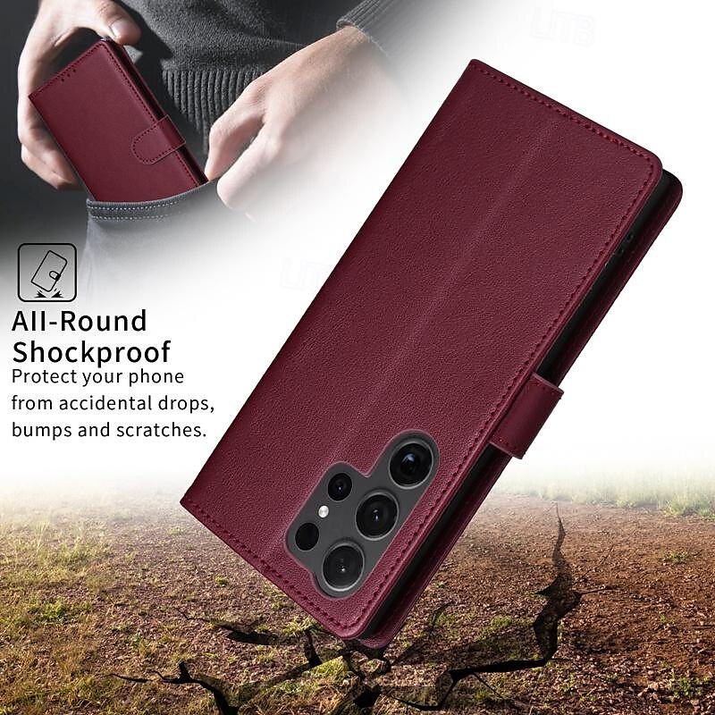 Phone Case For Samsung Galaxy S25 Ultra S24 S23 S22 S21 Ultra Plus A54 A34 A14 Note 20 10 Wallet Case with Wrist Strap Kickstand Card Slot Retro TPU PU Leather 2025 - $12.99 –P13