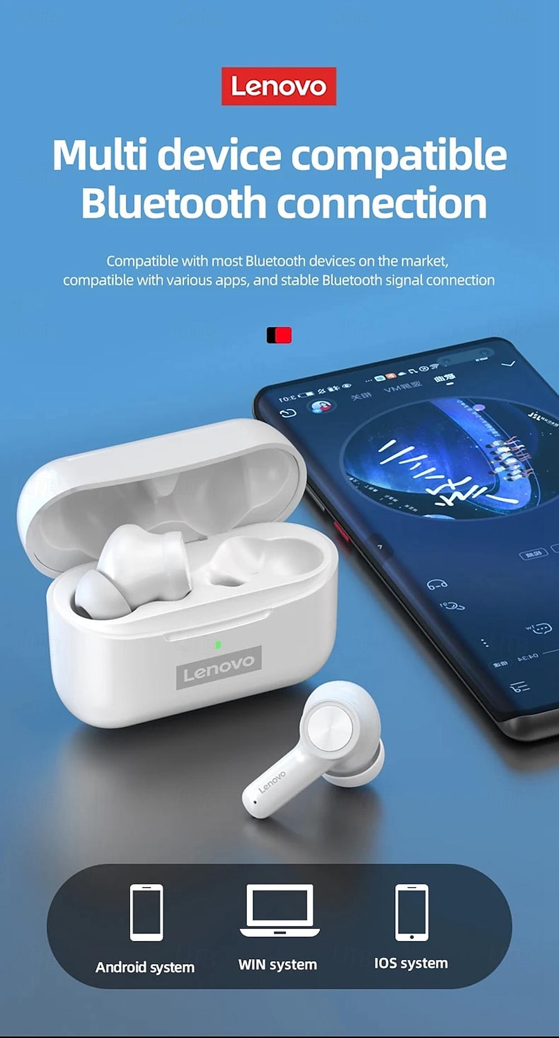 Lenovo LP70 True Wireless Headphones TWS Earbuds In Ear Bluetooth 5.2 Stereo ENC Environmental Noise Cancellation Long Battery Life for Apple Samsung Huawei Xiaomi MI  Yoga Everyday Use Traveling 2025 - $61.99 –P15