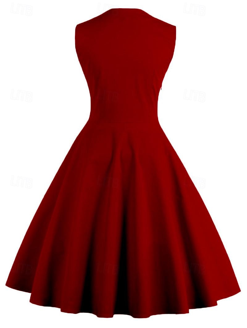 Buline 1950 Rochie de Cocktail Rochii O rochie de linie Rochie Flare Buline Pentru femei Mascaradă Evenimente / Petrecere Petrecerea Burlăcițelor Adulți Rochie Rochii de acasă 2025 - $38.99 –P9