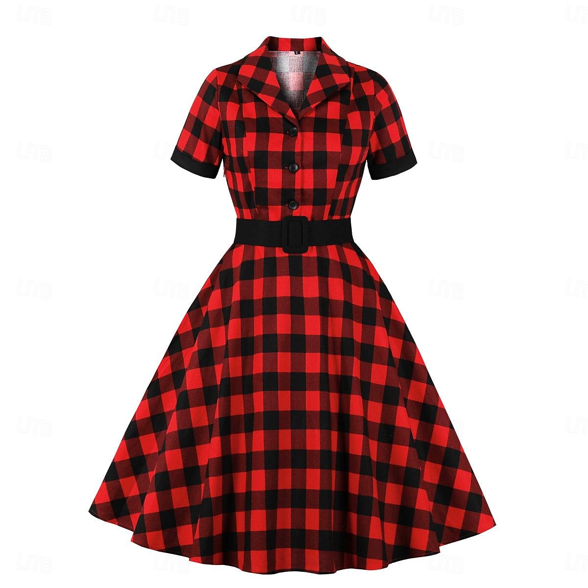 Retró 1950-es Rockabilly Ruhák Swing ruha Kockás Jelmez Női Farsang Álarcos mulatság Hétköznapi viselet Lánybúcsú Felnőttek Ruha Hazatérő ruhák 2025 - $34.99 –P8