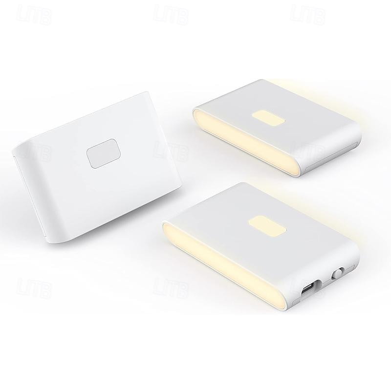תאורת לילה led חיישן תנועה, USB נטענת אלחוטית תאורת לילה אלחוטית ארונות מטבח מסדרון אורות צעדי לילה לחדר אמבטיה, מסדרון, חדר שינה, חדר ילדים, מטבח ומדרגות 1/2/3 יחידות 2025 - $18.99 –P5