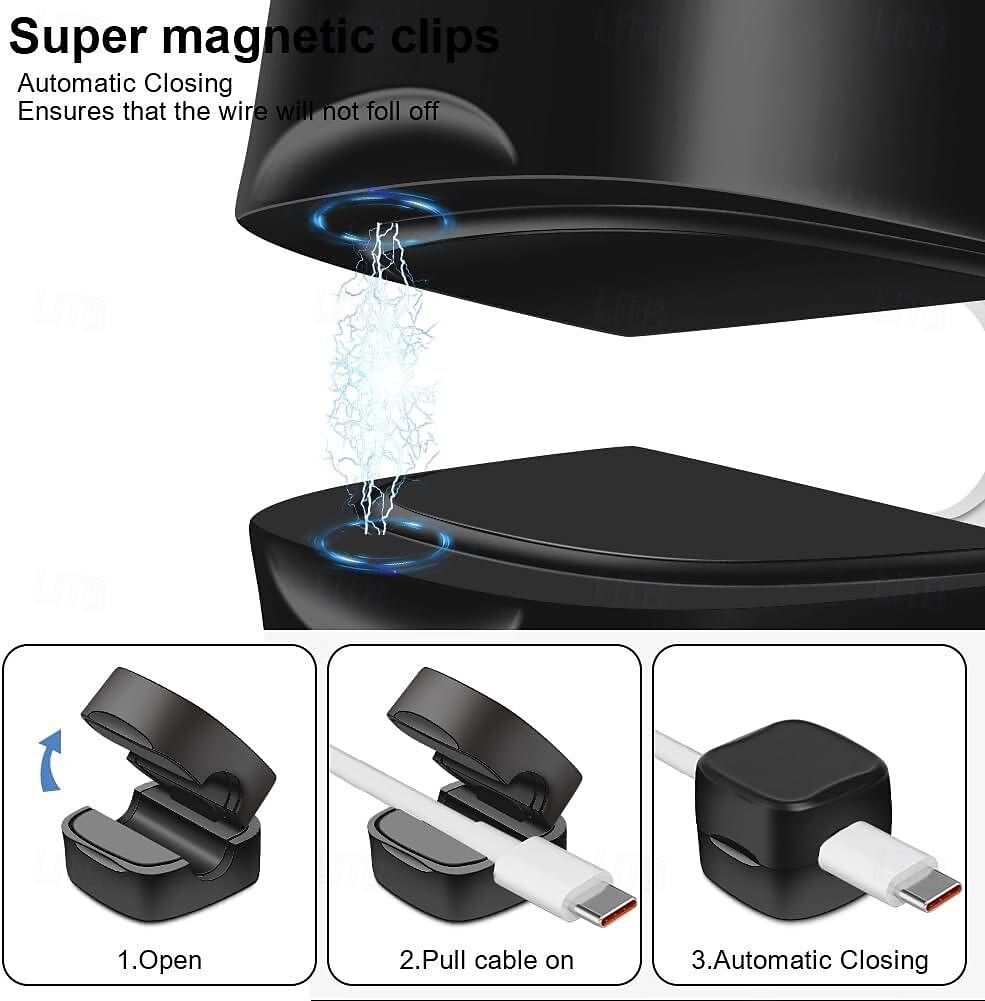 12 Pieces Magnetic Cable Organizer Clips – Compact Cord Holders for USB, Type-C, Lightning – Desk Wire Management Cubes 2025 - $19.99 –P6