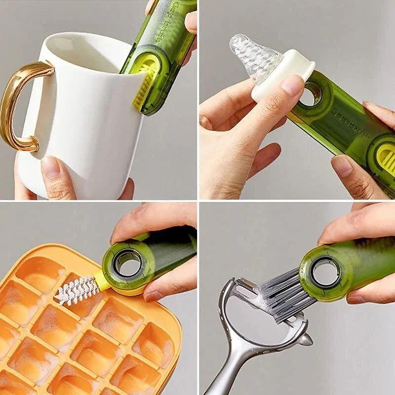 Set di spazzole per la pulizia degli spazi vuoti del coperchio della tazza 3 in 1, strumenti multifunzionali per la pulizia delle bottiglie isolanti, detergente multiuso per portabicchieri in silicone del 2025 a $8.99 –P3