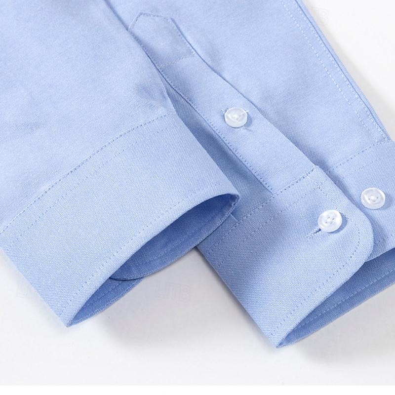 Herr Skjorta Sommarskjorta Knapp upp skjorta Casual skjorta Svart Vit Marinblå Blå Grå Långärmad Slät Knapp ner krage Helgdag Semester Button-Down Kläder Mode Ledigt Bekväm 2025 - $22.99 –P2