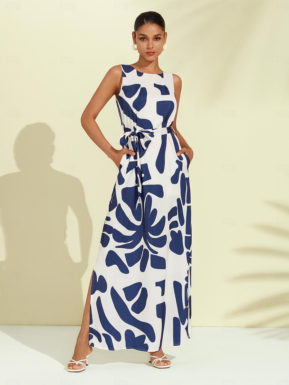 Femmes Robe Décontractée Robe Ample Noir Blanche Sans manches Motif Floral Imprimé Ample Printemps & Été Tour Décontracté Quotidien Occasionnel Vacances S M L de 2025 ? $71.99 –P1