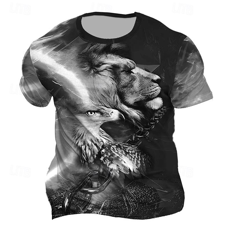 Per uomo Animali Leone maglietta Manica corta maglietta Stampa 3D Girocollo Camicia Giornaliero Originale Retrò vintage Sportivo Per eventi Per uscire Blu Viola Marrone Primavera estate Abbigliamento del 2025 a $15.99 –P8