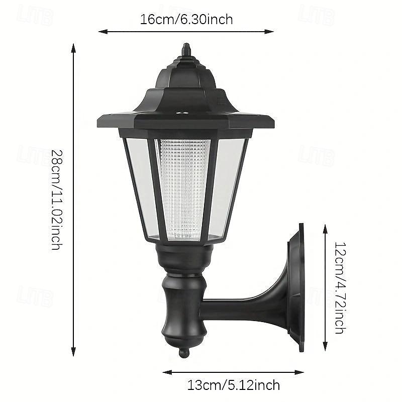 1 lámpara solar de pared para exteriores, luz solar hexagonal, IP65 impermeable, luz solar para valla, lámpara de pared LED retro de encendido/apagado automático, decoración de luz resistente al 2025 - $10.49 –P6