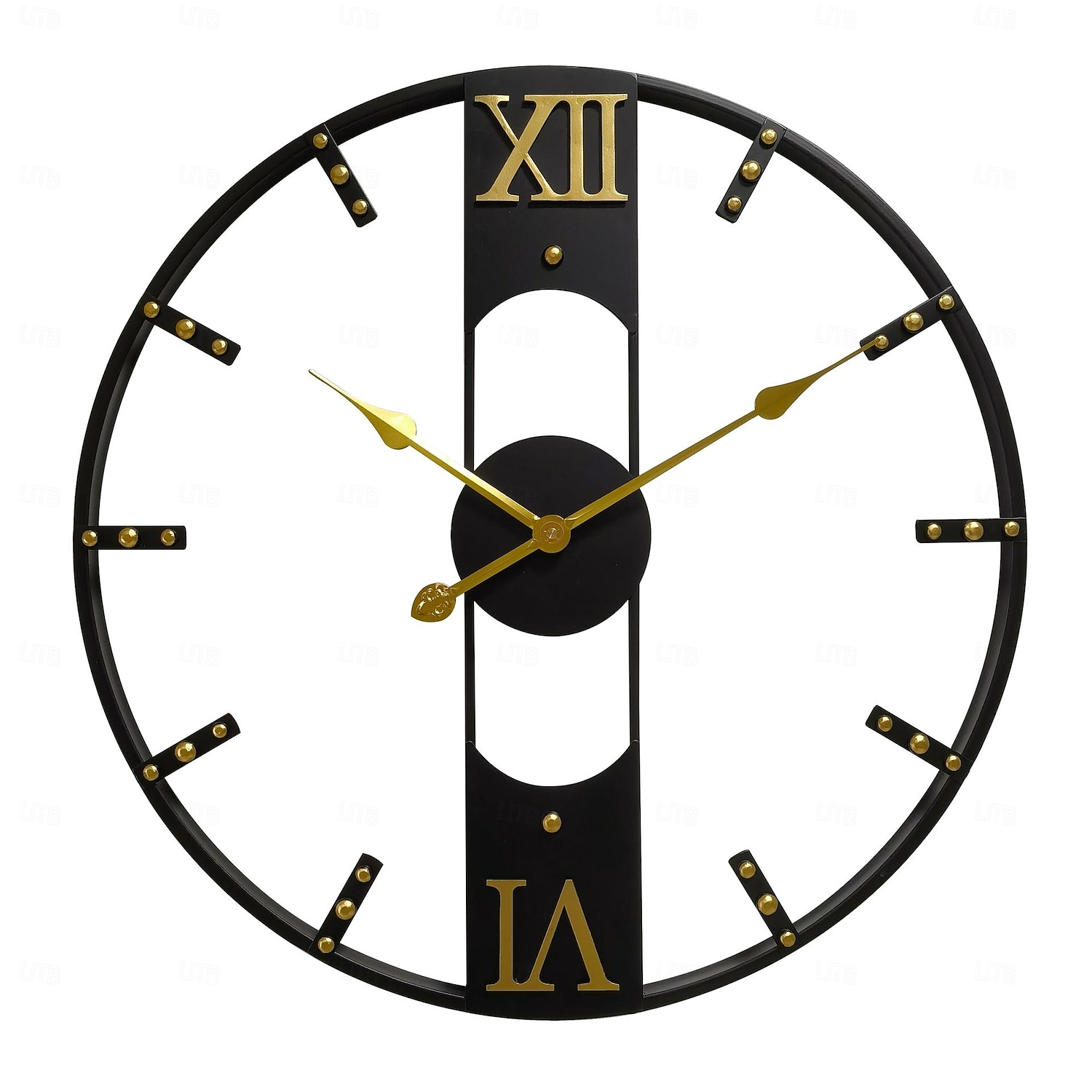ylellinen iso seinäkello moderni design hiljainen seinäkello kodin sisustus musta metalli kellot olohuoneen sisustus 2026 - $80.99 –P9