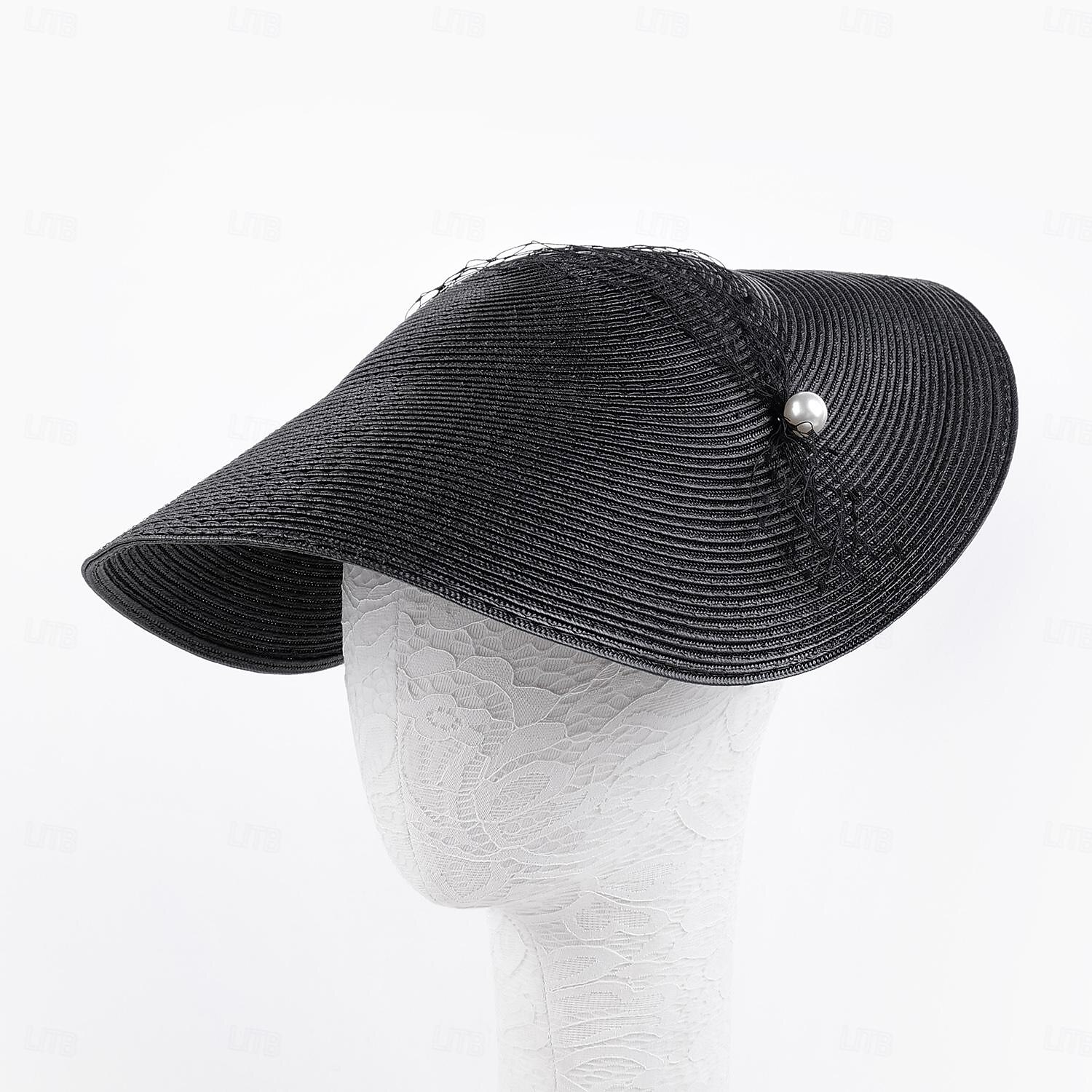 Headbands Hats Fiber Bowler / Cloche Hat Straw Hat Sun Hat Wedding Tea Party Elegant Wedding With Pearls Tulle Headpiece Headwear 2026 - $57.99 –P7