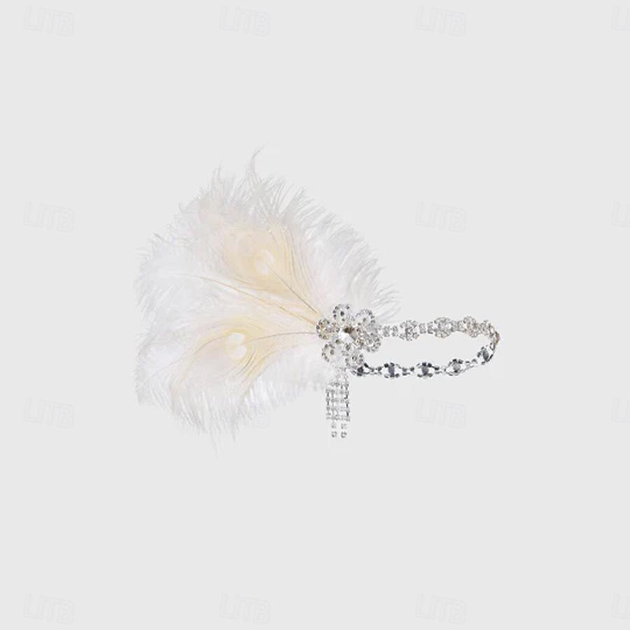 Headwear Liikuttunut Flapper-panta Päähineet Retro / vintage Möly 20s 1920-luku Sulka Käyttötarkoitus Suuri Gatsby Flapper tyttö Cosplay Halloween Karnevaali Naisten Pukukorut Muotikorut 2026 - $17.49 –P4