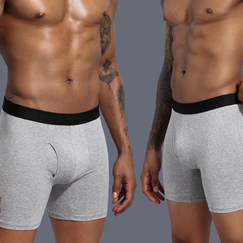 Multi Packs 5pcs Men's Black+Gray+Blue+Wine Underwear Shorts Biker Shorts Elastic Waist Plain Outdoor Daily 95% Cotton All Seasons 2025 - $28.99 –P7