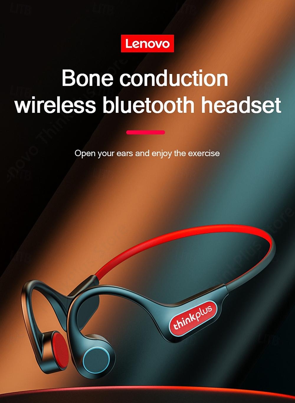 Lenovo X3 pro Bone Conduction Headphone Wireless BT5.3 Earphone Ergonomic Lightweight Design IP56 Waterproof Headphone 2025 - $47.99 –P1