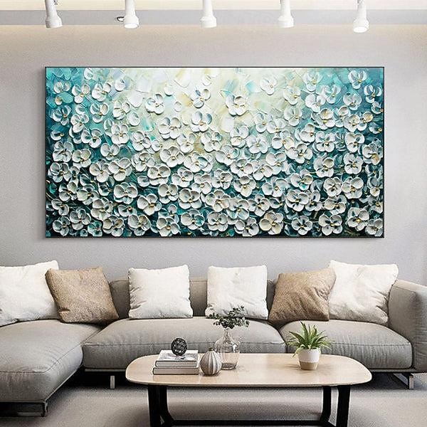 peinture à l'huile de fleur épanouie art de paysage fait à la main minimaliste fleur de cerisier blanc toile peinture à l'huile peint à la main 3d texture crémeuse peinture à l'huile art mural de 2025 ? $61.99 –P3