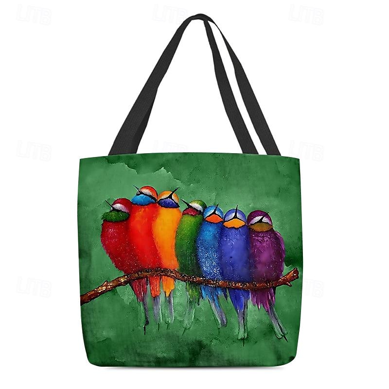 Colorful Birds Print Tote Bag – Artistic Eco-Friendly Reusable Shoulder Bag for Women, Casual Everyday Handbag 2025 - $18.99 –P12