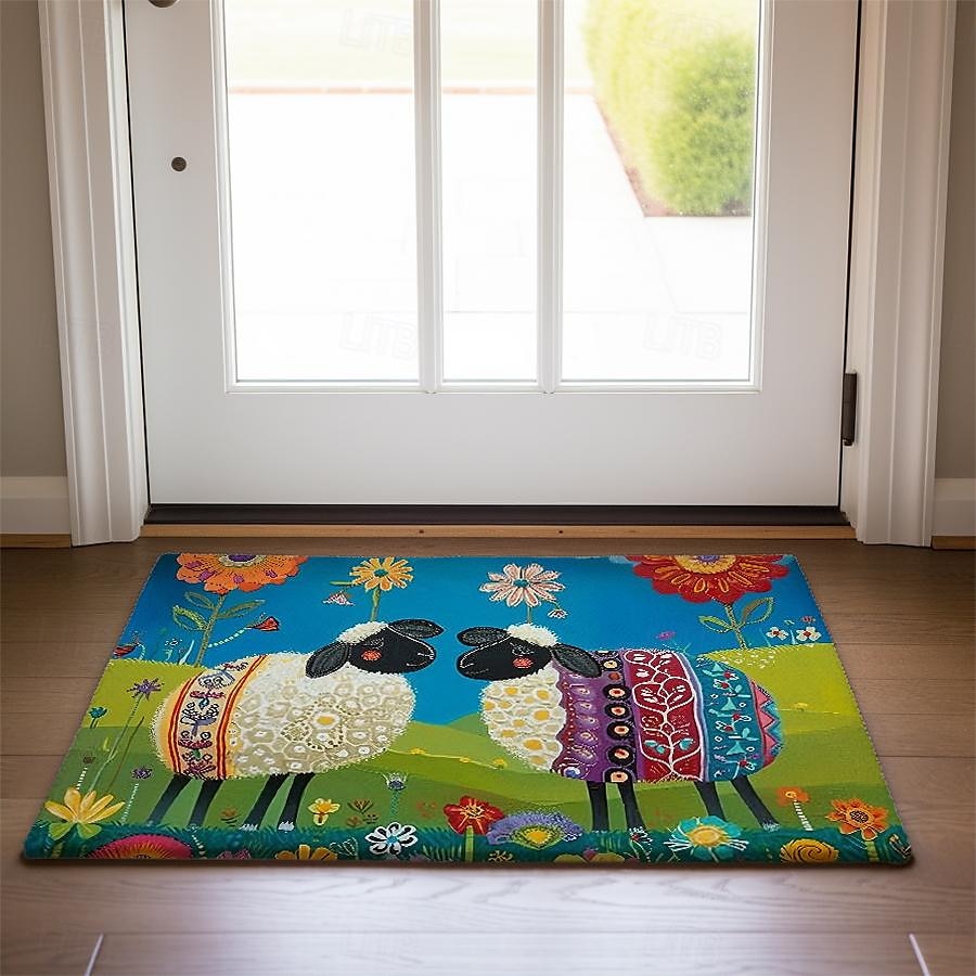 Sheeps Doormat Floor Mats Washable Rugs Kitchen Mat Non-Slip Oil Proof Rug Indoor Outdoor Mat Bedroom Decor Bathroom Mat Entrance Rug 2025 - $18.49 –P15