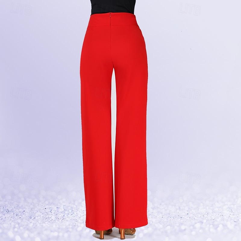 Latin tánc Társastánc Nadrágok Rojt Tiszta Szín Illesztés Női Teljesítmény Edzés Magas Spandex 2025 - $47.99 –P1