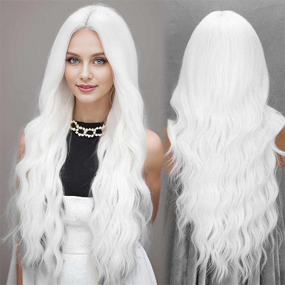 lunga parrucca ondulata marrone ombre per le donne parrucca da 26 pollici con parte centrale marrone chiaro parrucche in fibra sintetica resistente al calore dall'aspetto naturale parrucca riccia del 2025 a $20.99 –P5