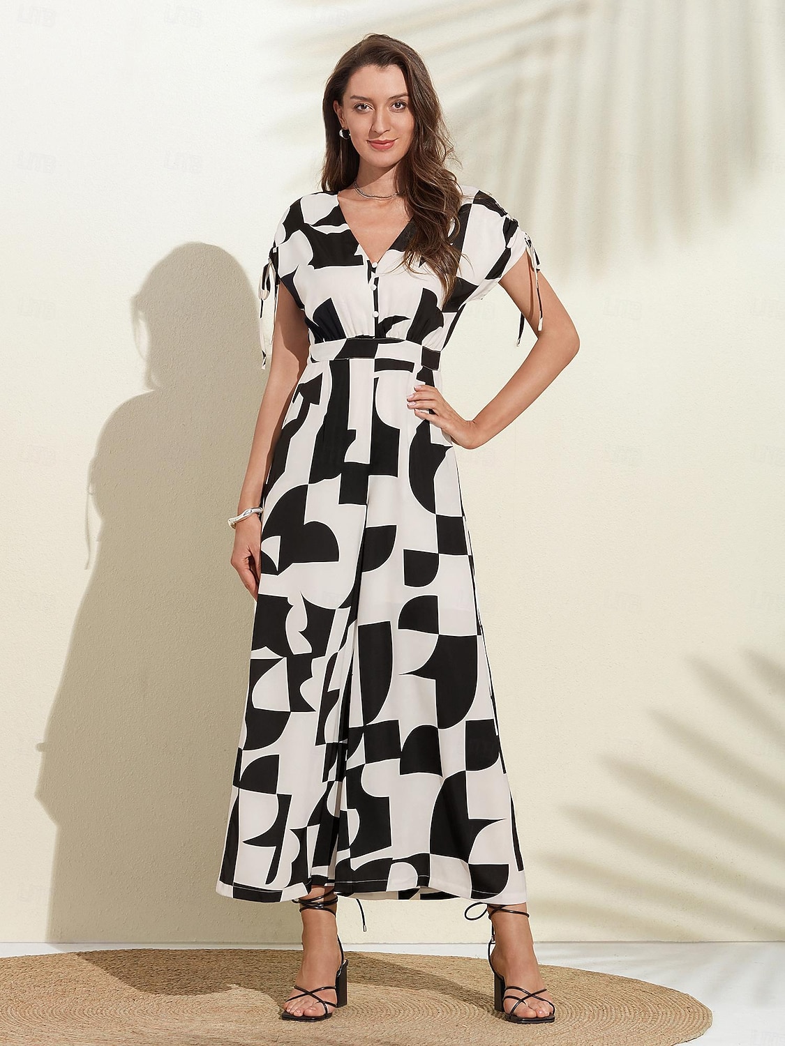 סרבל גיאומטרי עם שרוך עם כפתור 2025 - $103.99 –P1